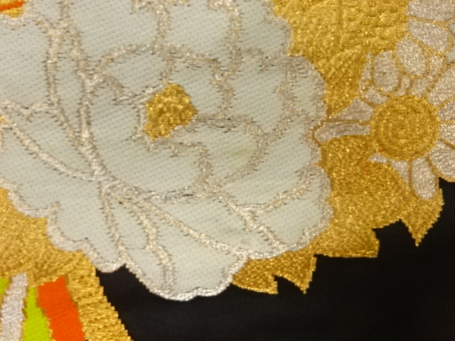 7344426: JAPANESE KIMONO / ANTIQUE FUKURO OBI / SILK / WOVEN